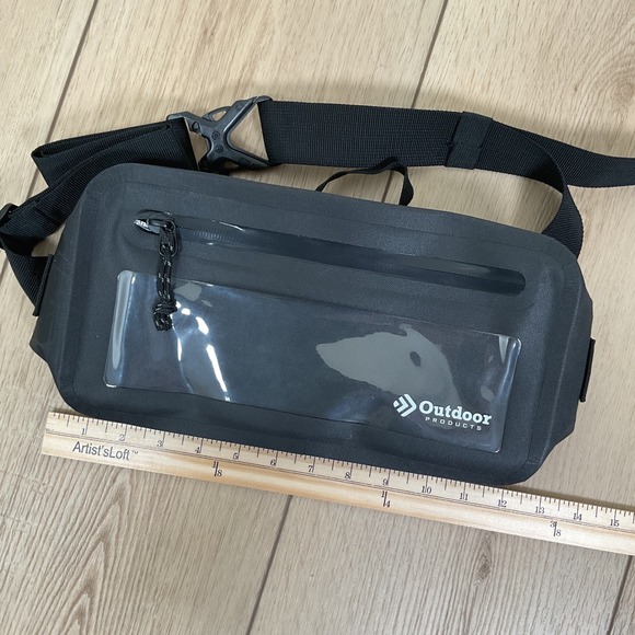 Outdoor Products Black Waterproof Fanny Pack Waist Bag Clear Window Zip Pouch - Picture 4 of 6